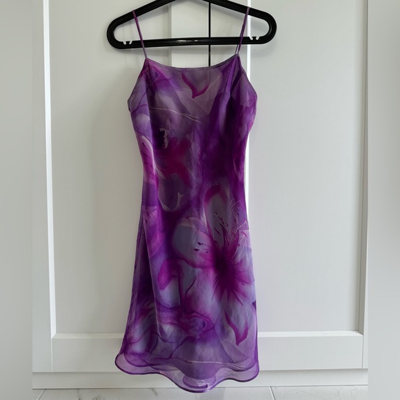 Purple floral slip Dress - Picture 5 of 6